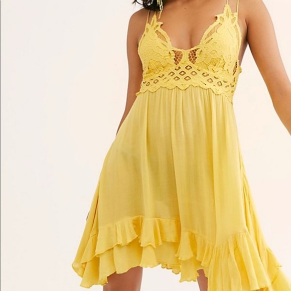 free people adella dress yellow